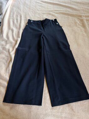 Jules & Leopold Black Sailor Button Crop Pants Size S